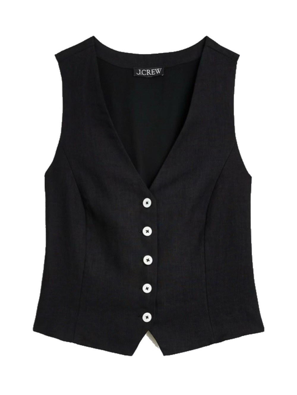 J. Crew Slim Fit Linen Vest - Black